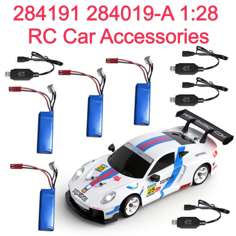 

284019 1:28 4WD Racing Remote Control Car RC Car Spare Parts 7.4V 400mAh Battery USB Accessories For 284019 High Speed RC Car
