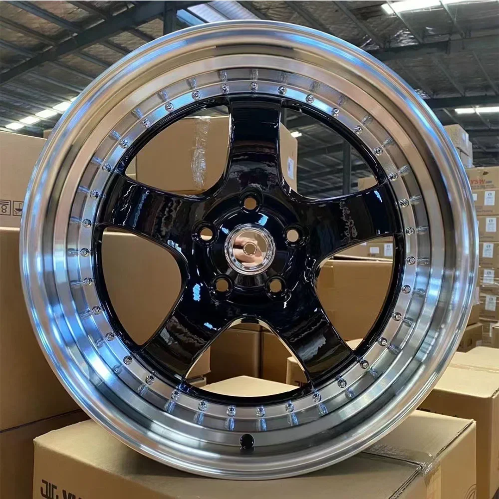 5x108 5x112 5x114.3 5x130 5x120 2 pieces deep dish silver color concave Chrome alloy 5 hole work wheel rims