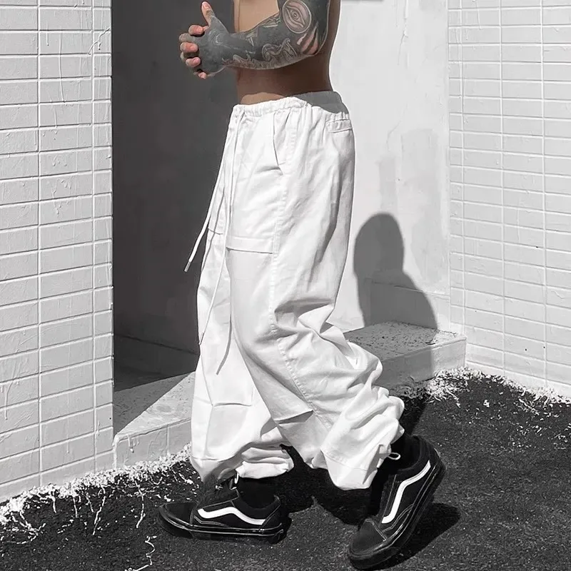 Men's Cargo Pants with Elastic Waist Multi-Pocket Design - Loose Fit Casual Trousers Pockets Fashion Solid Color Male Clothes
