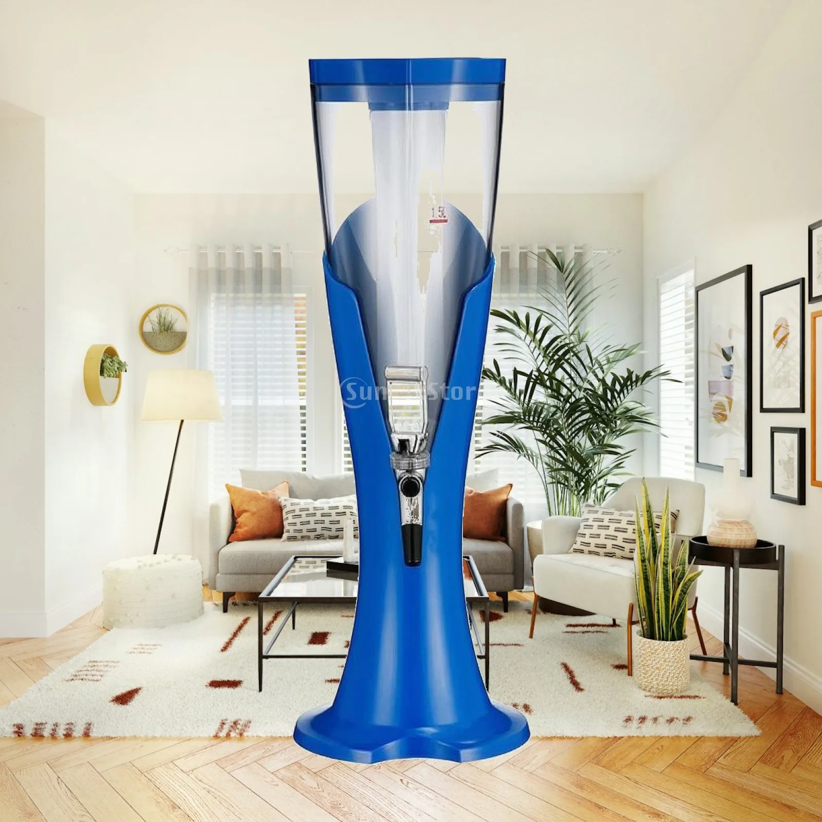 Ice Column Beer Dispenser 1.5L Clear Upper Chamber Draft Drink Dispenser for Countertop Bar Setup