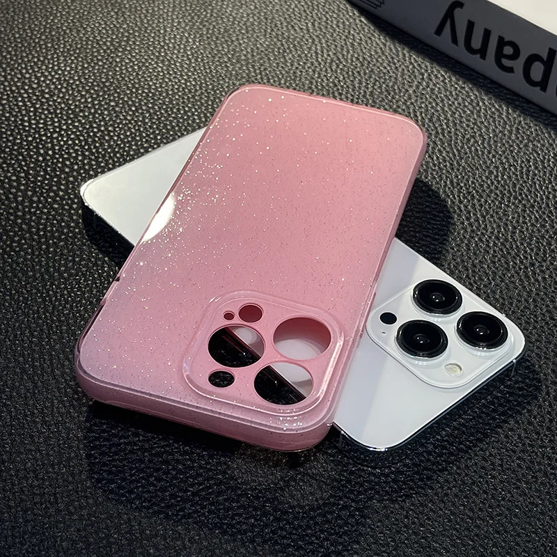 Coque souple en silicone à paillettes scintillantes pour iPhone, coque antichoc, couleur bonbon MSI, compatible avec les modèles 15, 16 Pro Max, 14,