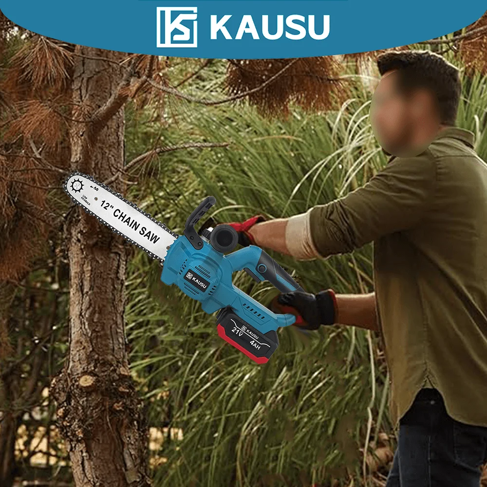 12Inch Brushless Electric Chainsaw 21V Cordless Woodworking Tool Garden Wood Cutter Portable Power Tool For Makita 18V Battery