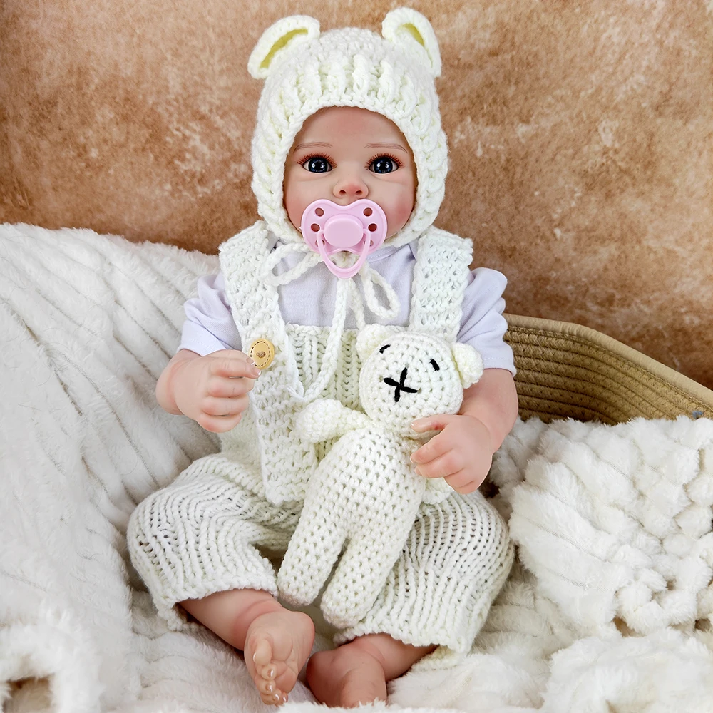 Muñeca Reborn realista de 46cm con acabado como bebé Real, muñeca artística hecha a mano, piel pintada en 3D con venas visibles, extremidades de vinilo