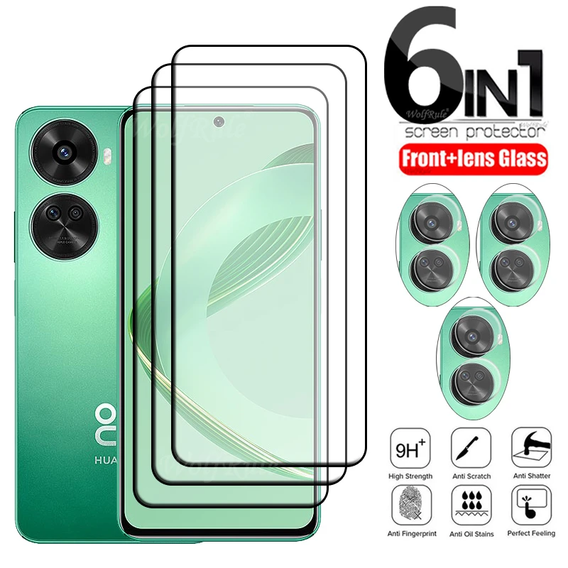 6-in-1 For Huawei Nova 12 SE Glass Huawei Nova 12 SE Tempered Glass 9H Full Glue Screen Protector Huawei Nova 12 SE Lens Glass