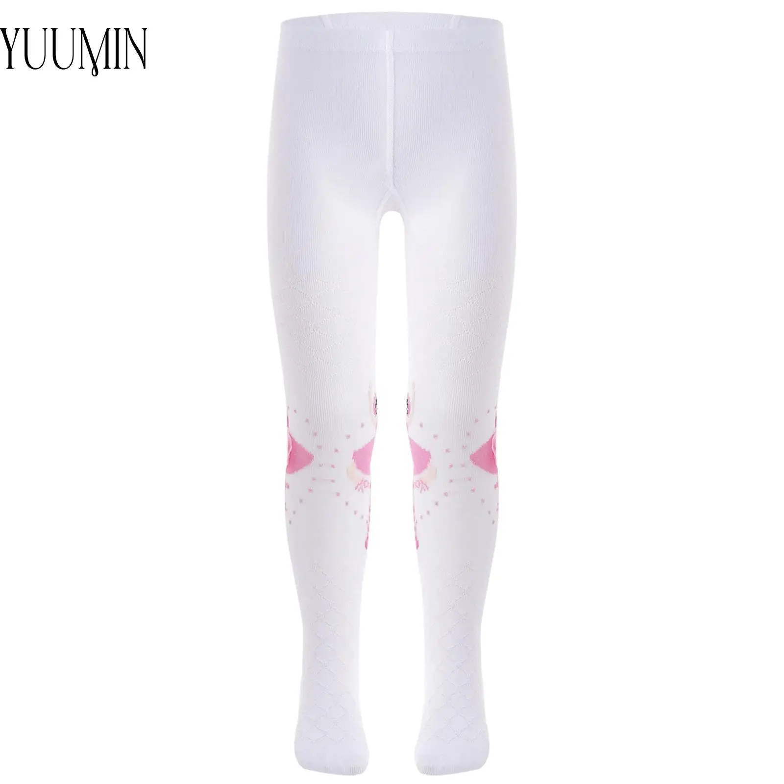 

Kids Girls Ballet Dance Pantyhose Cute Ballerina Jacquard Tights Breathable Leggings for Competition Stage Performance