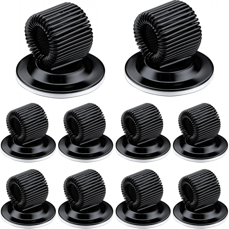 

Набор из 10 металлических держателей для ручек с регулируемой пружинной петлей, самоклеящийся органайзер для ручек и карандашей для холодильника, белой доски, доски объявлений, карты