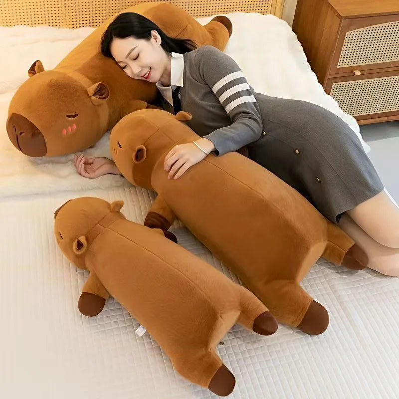 

Kawaii Capybara Plush Toy Stuffed Capibara Fluffy Doll Long Sleep Soft Pillow Sofa Cushion Nap Sleeping Toys for School Xmas