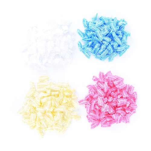 100pcs Disposable Waterproof Plastic Ear Cover Salon Hairdressing Dye Shield Protection Shower Caps Earmuffs Tool Accessories