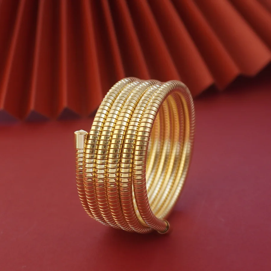 9999 gold Middle Eastern matte style high-quality spring thick retro bracelet