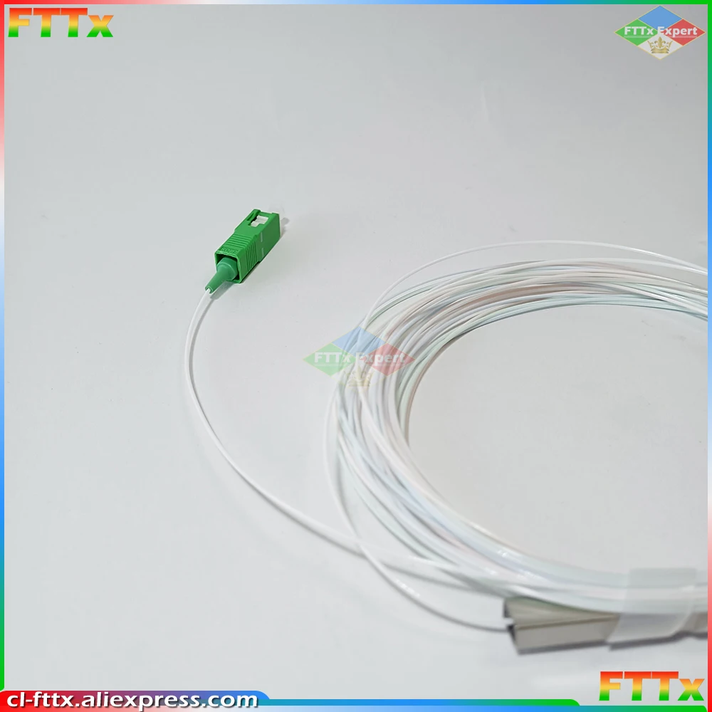 10PCS/Lot 1X8 PLC SC/APC SM 0.9mm G657A1 PVC 1m FTTH Fiber Optic Splitter Free Shipping