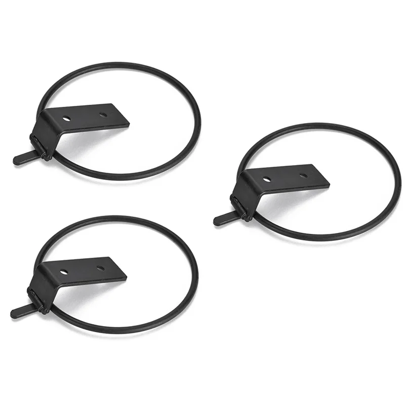 

A21I-3Pcs Metal Wall Hook Hanging Planter Rack Iron Indoor Flower Pot Holder Basket Flowerpot Stand Balcony Decor Bonsai Ring Du