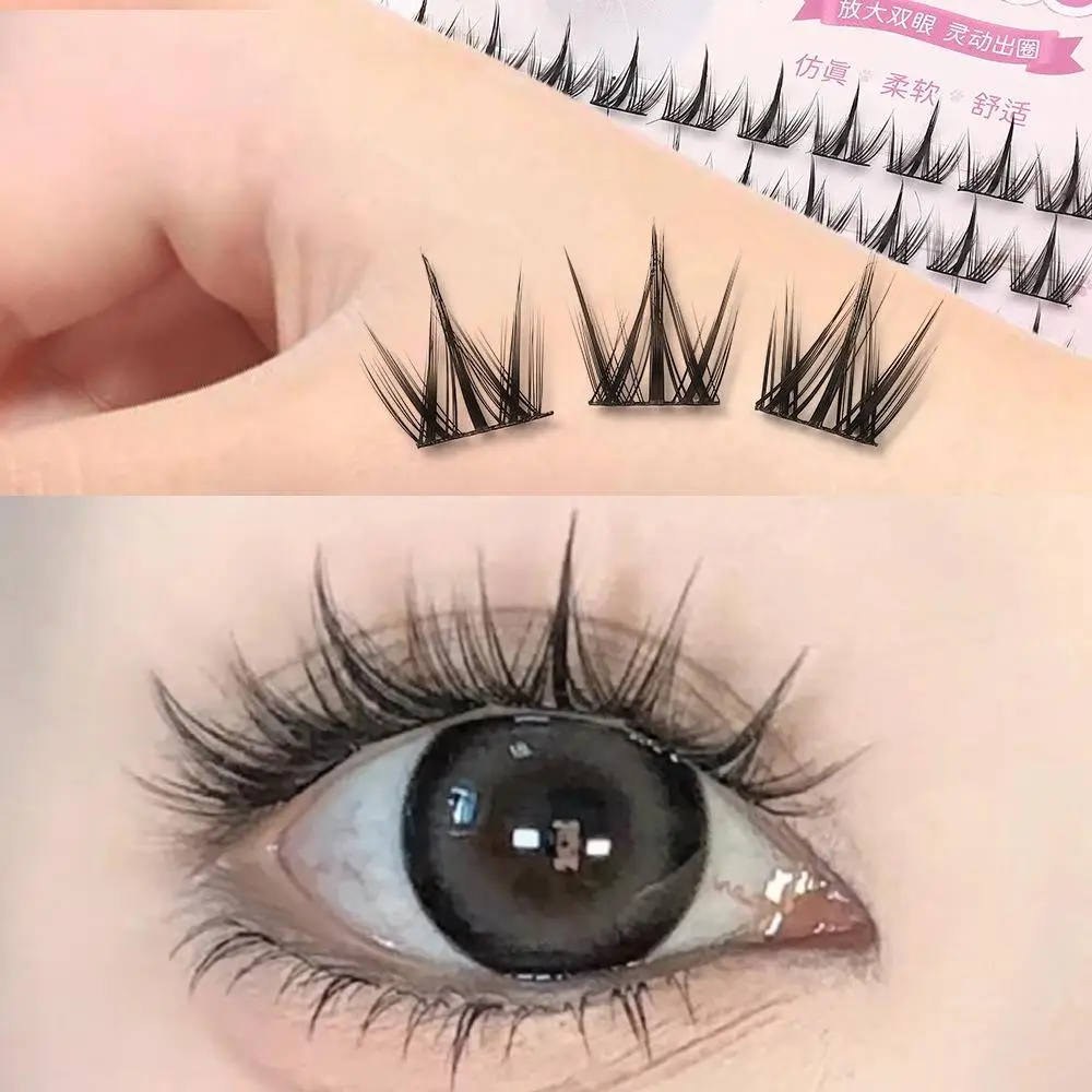 Fashion  Natural Glue Free False Eyelashes for Women High Quality Easy To Apply Long Lasting Single Cluster Curled Suitable