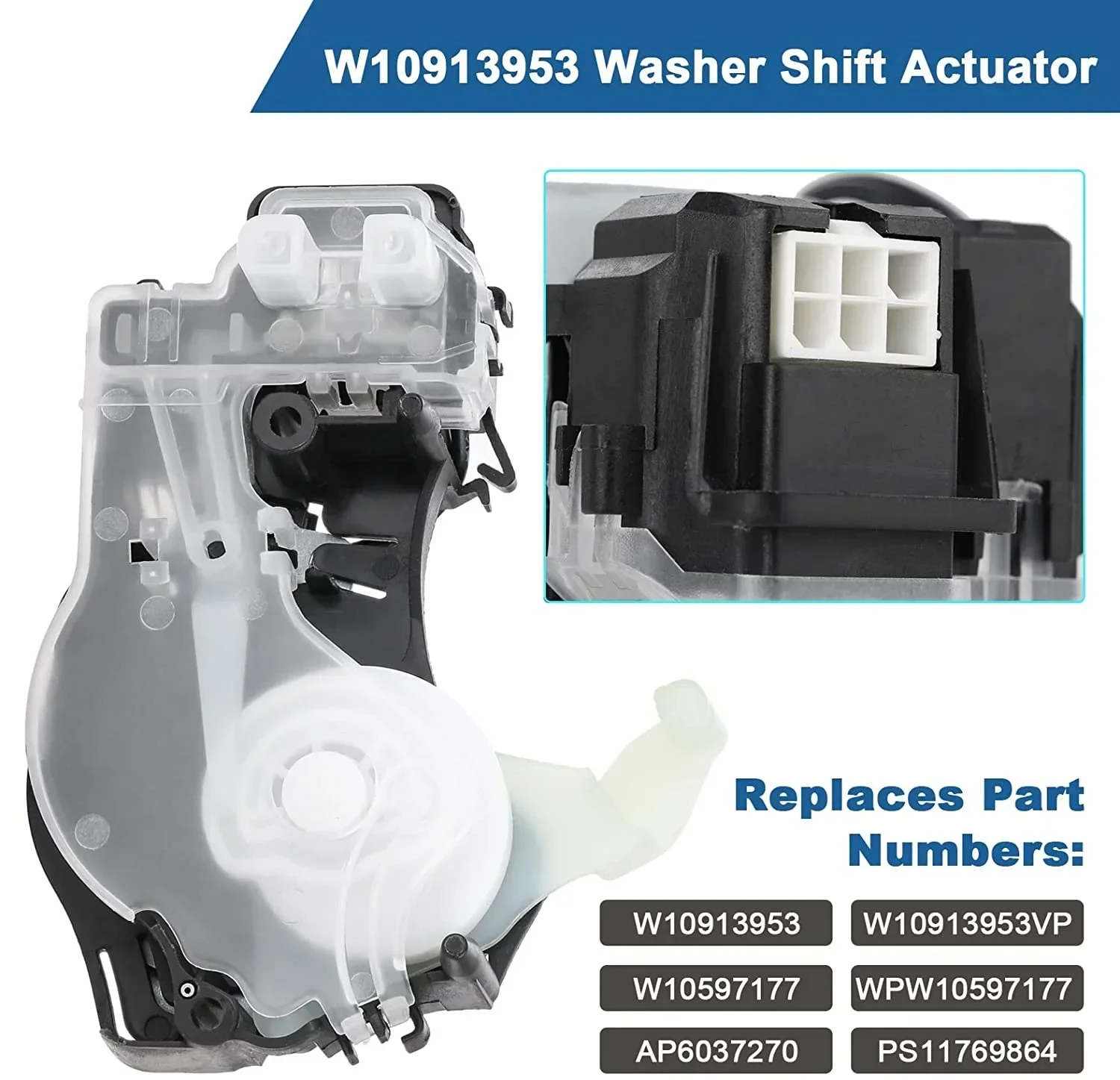 W10913953 Washer Shift Actuator for Whirlpool Maytag Kenmore Amana Roper Crosley Inglis AP6037270 W10815026 EAP11769864 Repair