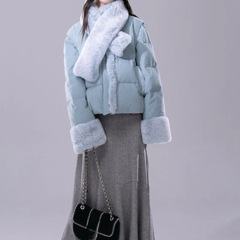 ملابس قطنية سميكة قابلة للإزالة للخريف والشتاء، ملابس نسائية صغيرة جديدة راقية #6