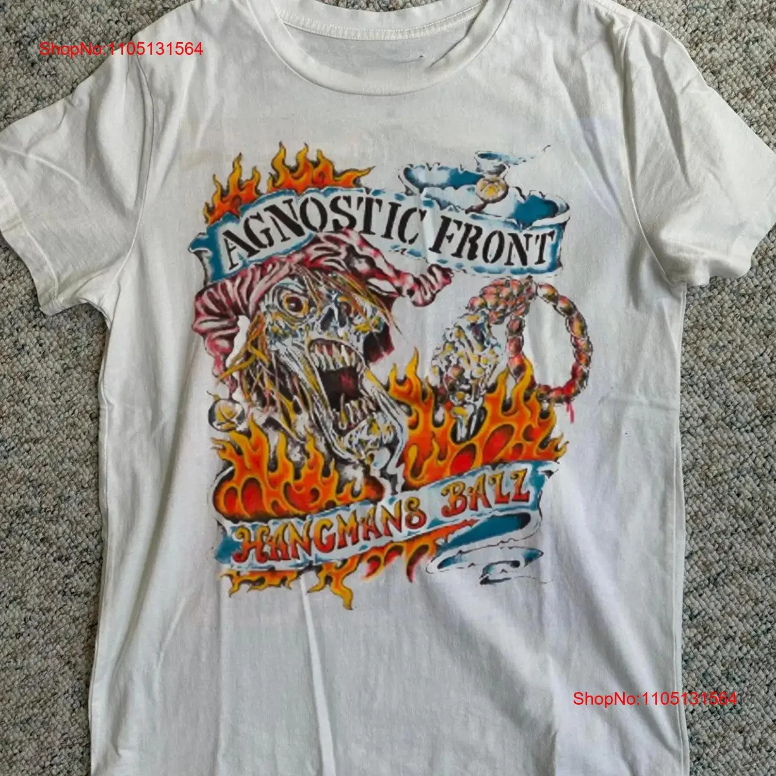 

Agnostic Front '92 AF Hangmans Ball Cotton T Shirt Concert S to 5XL MQ218 vintage Washed Soft Casual Top For Everyday Wear