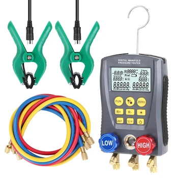 디지털 진공 압력 매니폴드 테스터, 에어컨 온도 테스터 밸브 도구 키트, 냉동 WZ-0031 압력 게이지