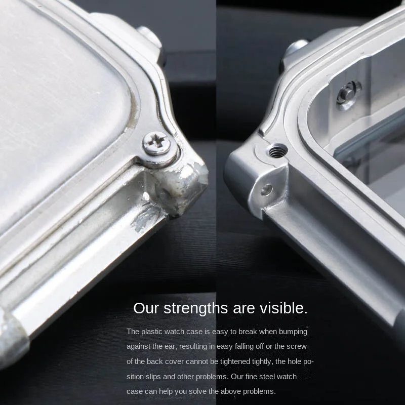 AE1200 Logam Case Mod Kit untuk Casio 3299 AE-1200 AE-1300 Bezel Kaca Tali Cincin Stainless Steel Watch Band Dimodifikasi Aksesoris