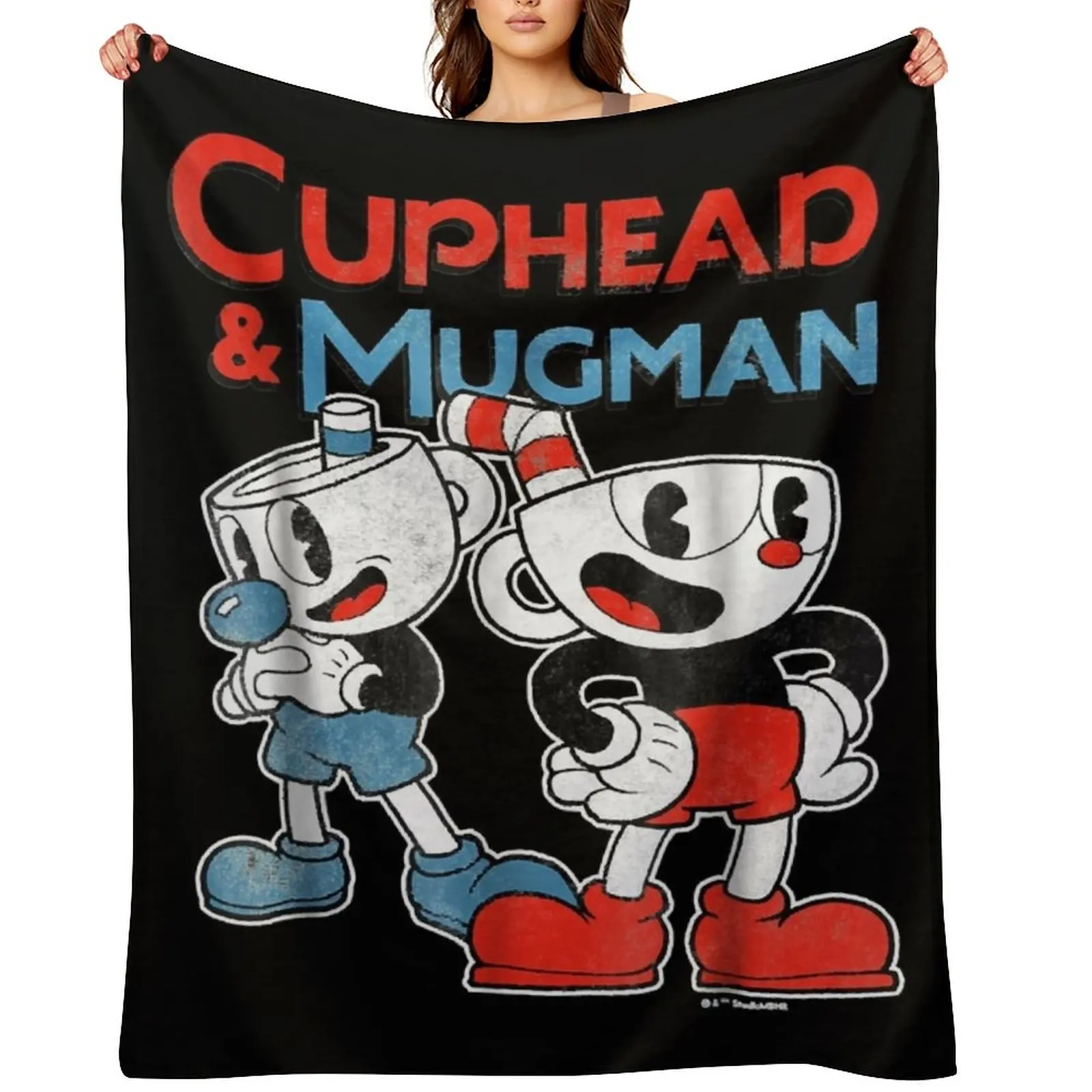 

Cuphead Mugman Dynamic Duo Graphic T shirt Throw Blanket Retros christmas decoration Warm Designers Blankets