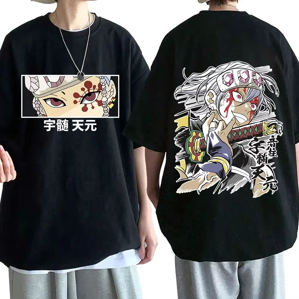 (Uniqlo) Men Pure Cotton T-Shirts Cool Uzui Tengen Graphic Printed T-Shirts Unisex Fashion Personality Unisex Anime Harajuku Tee