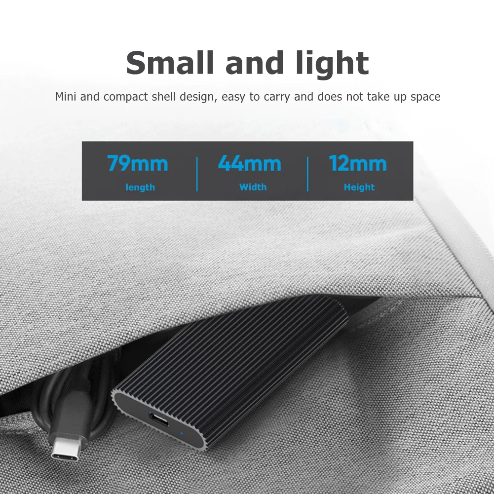 

USB 3.1 to MSATA SSD Box Type-C Adapter Enclosure Aluminum Alloy Solid State Drive Case for Computer Accessory
