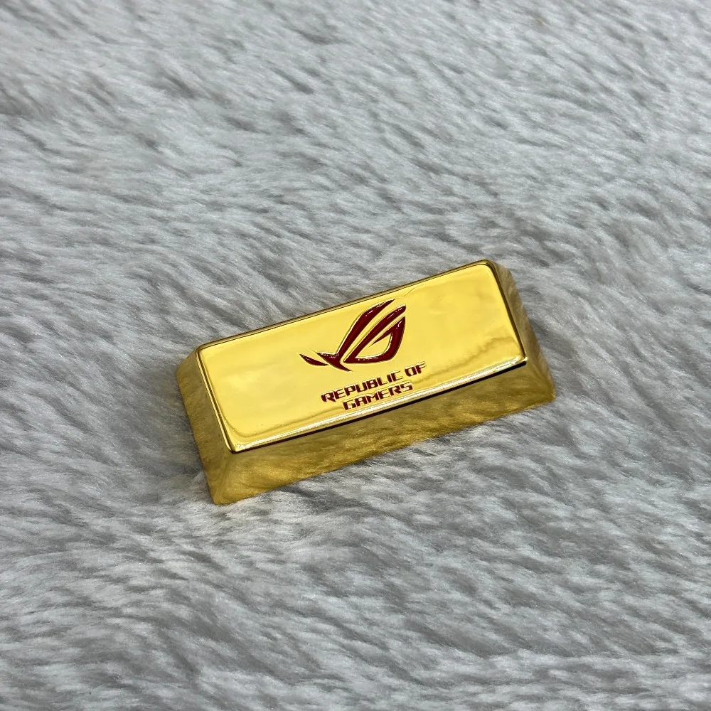 Teclas chapadas en oro mate de latón Cherry 1u Ergonomía Accesorios de juego de una sola pieza de metal Barra espaciadora tallada frontal y llave de entrada Esc
