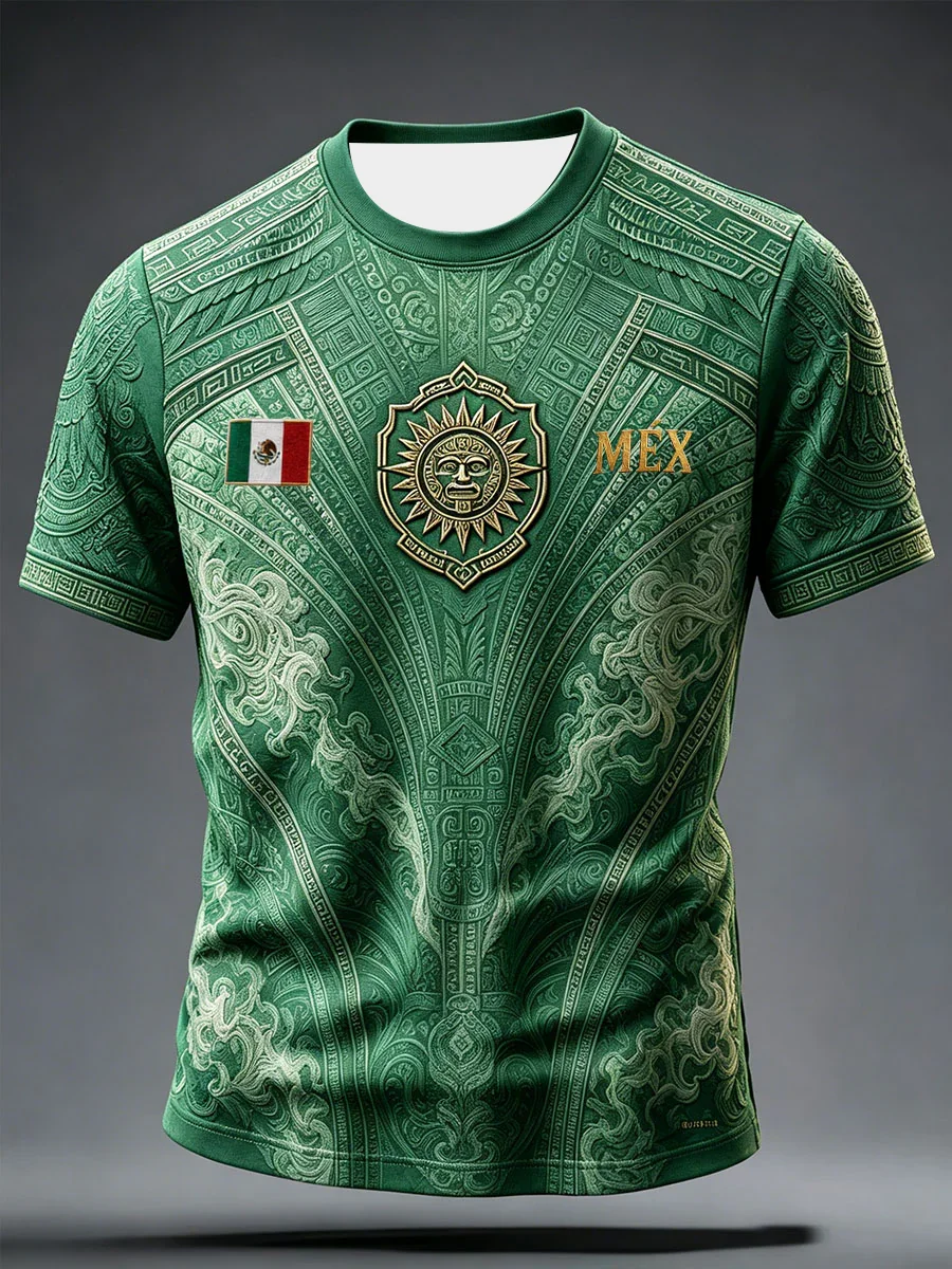 2027 Edition Mexican Football Fans Training T-shirt - 3D Printed - Fashionable And Comfortable Family-Promoting Clothing Jersey