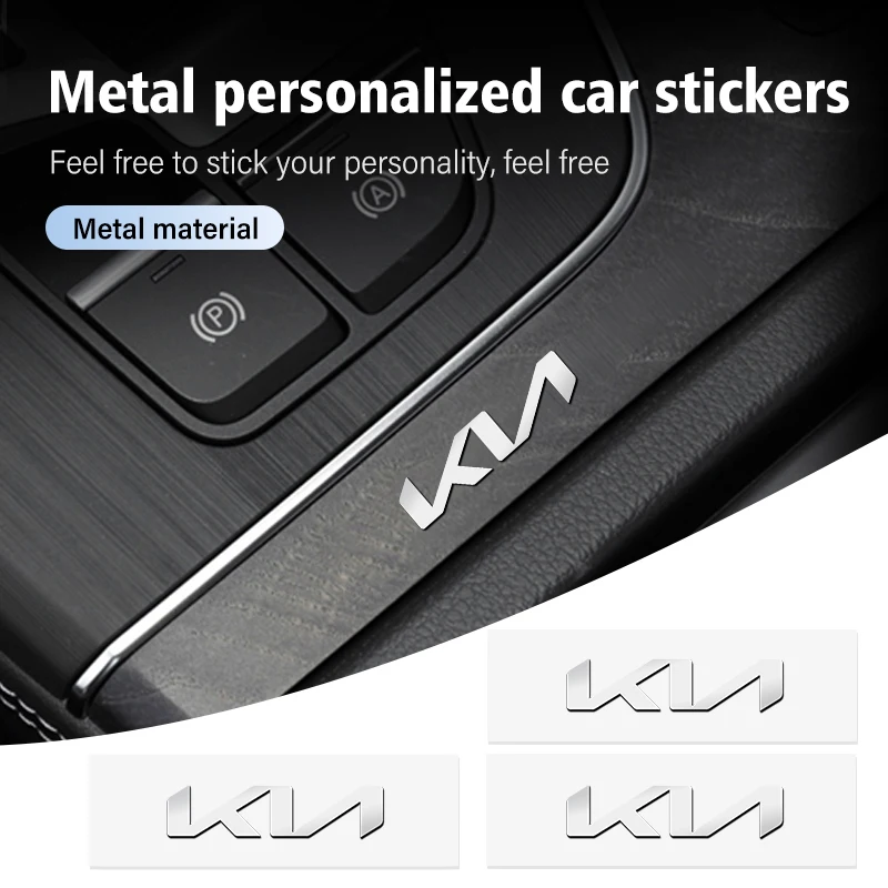 Logotipo do carro de metal adesivo porta janela limpador adesivos para kia cadenza carens carnaval cerato ev6 forte k5 sportage rio ceed niro