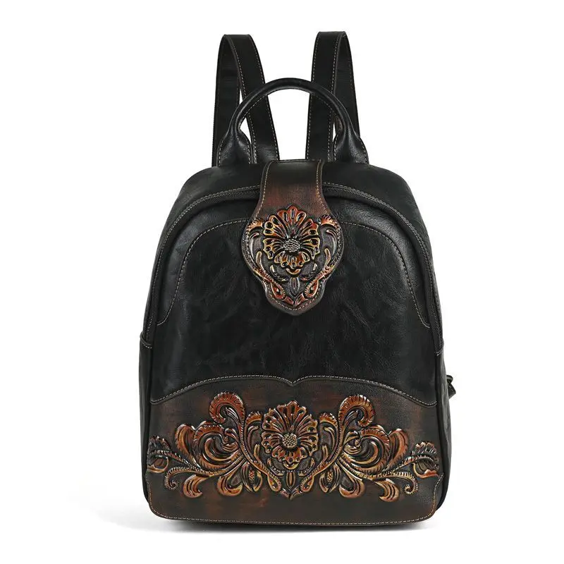 2026 New Pack High-value Pu Embossed Fashion Backpack Women's Bag Going Out Retro Women Bag All-match Bagpack
