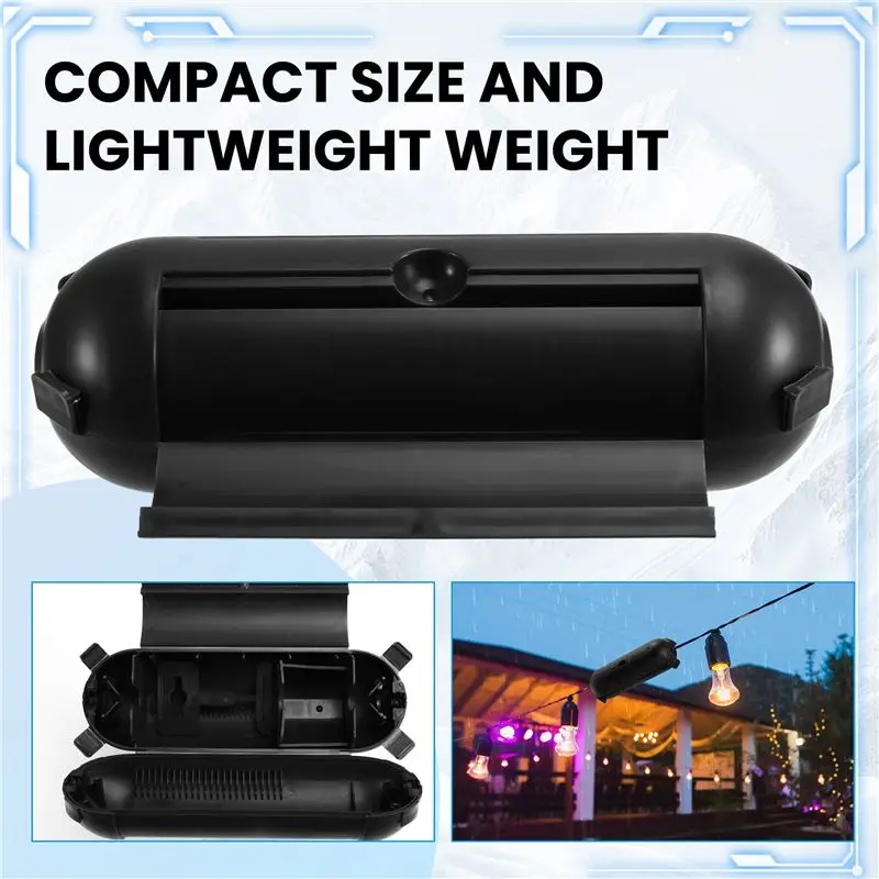 AA94-2PCS Outdoor Extension Cord Safety Cover With Waterproof Seal Electrical Connection Box To Protect Outdoor Outlet Plug Blac
