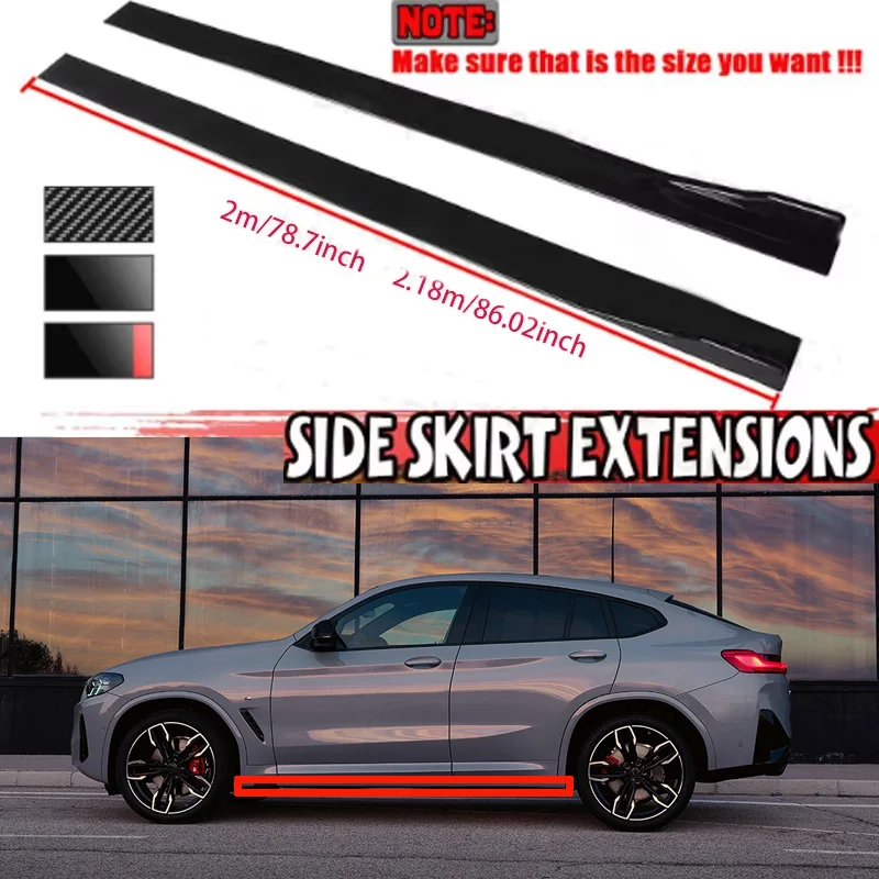 

FOR BMW G02 X4M 2M Car Side Skirt Extension Plate Lip Separator Bumper 2.18M Racing Side Spoiler