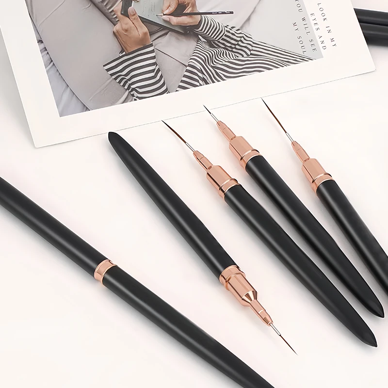 5 stks Professionele Nail Art Liners Striping Brushes Tool Ultradunne Lijn Detail Tekening Schilderen Borstels Manicure Pen Gereedschap