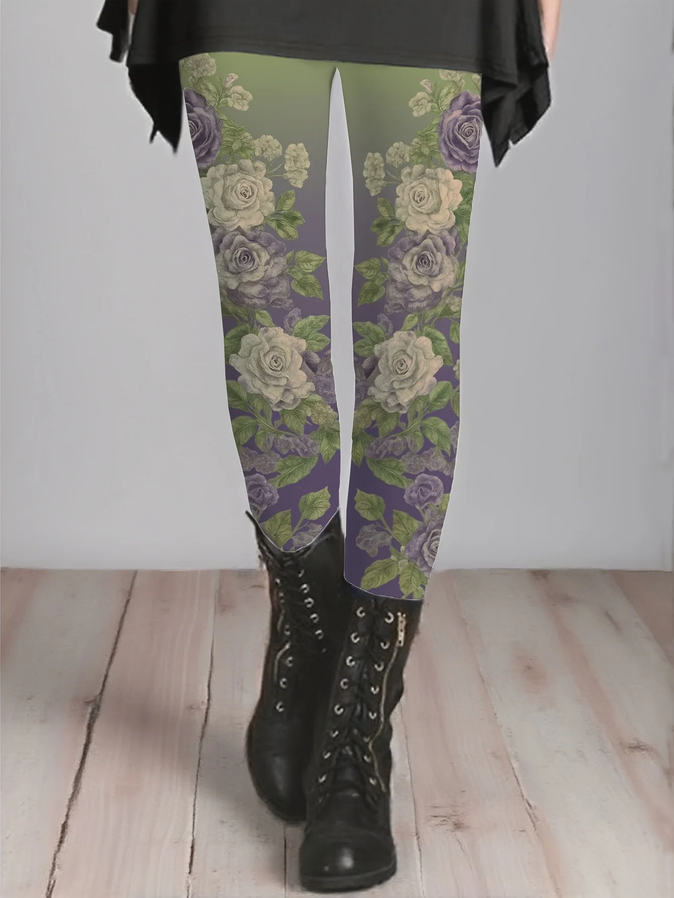 Leggings para mujer, mallas florales retro, medias ajustadas elásticas, pantalones de Yoga sexis a la moda, pantalones de entrenamiento geniales a la moda