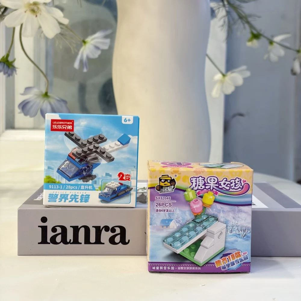 ชุดตัวต่อเฮลิคอปเตอร์ตำรวจ 2-in-1, ตัวต่อขนาดเล็ก 28 ชิ้น, ของเล่นเสริมสร้างทักษะ STEM สำหรับเด็กอายุ 6 ปีขึ้นไป