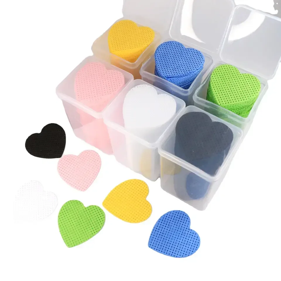 Lingettes adhésives colorées en forme de cœur pour extensions de cils, dissolvant de colle pour cils fleur, livres, tampon de coton, colle légion