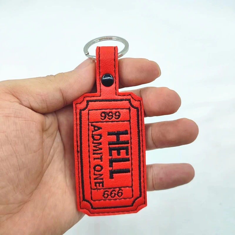 A ticket to Hell highway to Hell funny keychain keyfob luggage tag gift gothic keyring 666 mark of the beast travel accessory