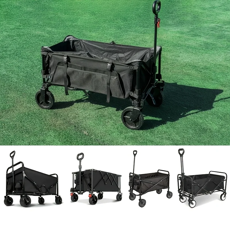 Side Pockets for Wagon Cart Expand Storage Foldable Bags for Camping Shopping Keep Essentials Within Reach