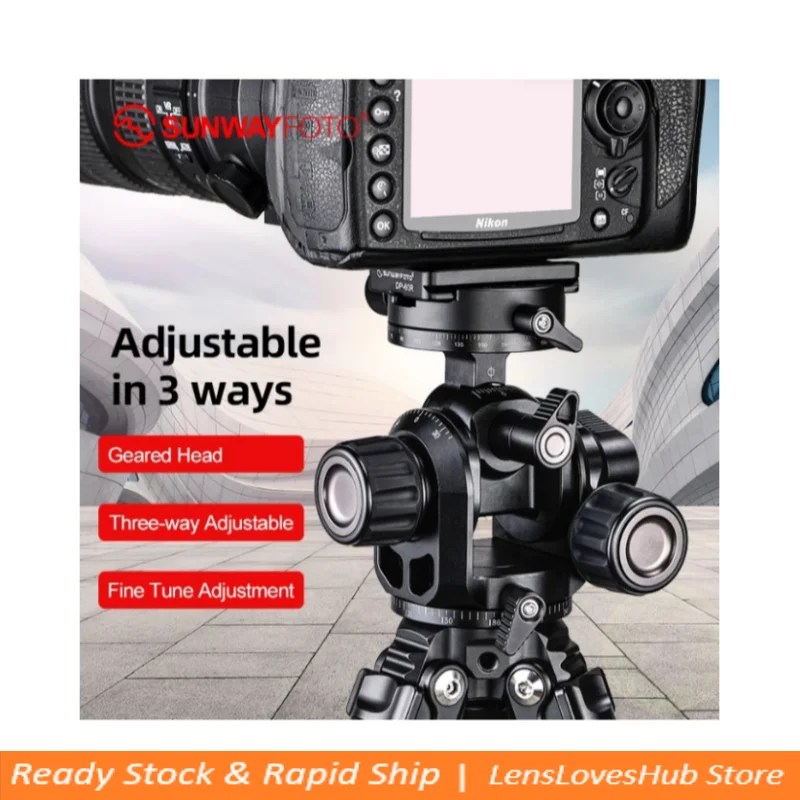SUNWAYFOTO GH-PRO Трехполосная головка-штатив с редуктором включает швейцарскую пластину Arca DP-60G