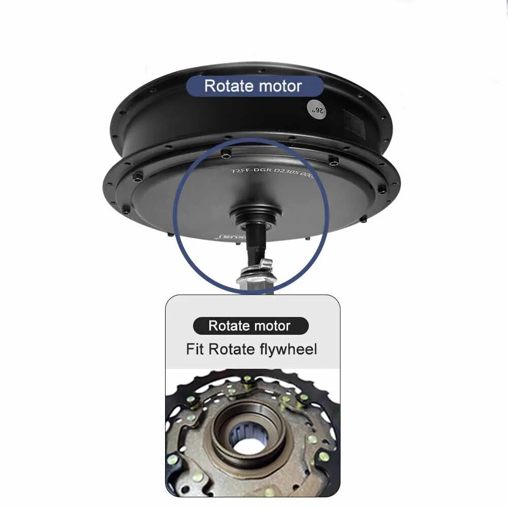 

MXUS Electric Bike Brushless Non-gear Hub Motor 72v 3000w 3K Fat Tire 175MM/1900MM Dropout Size Ebike Conversion Kit