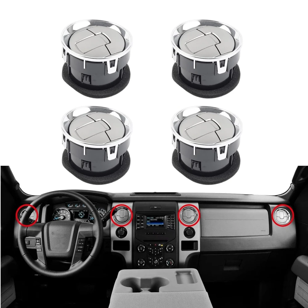 

MOVOTOR 4PCS Dashboard Air Conditioning AC Heater Vent For 2009-2014 Ford F150