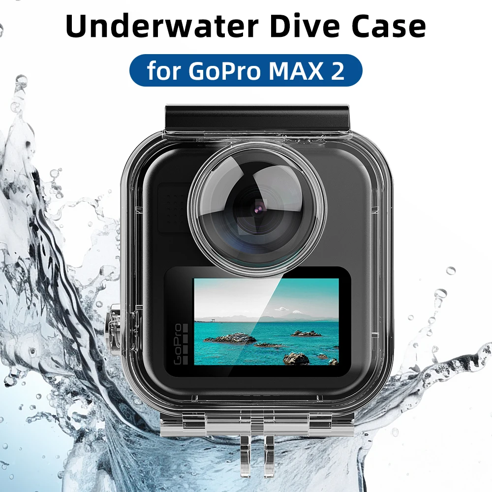 

Dive Case for GoPro MAX 2, Waterproof Housing Cover HD Clear Underwater Diving Shell for GoPro MAX2 Camera Accessories