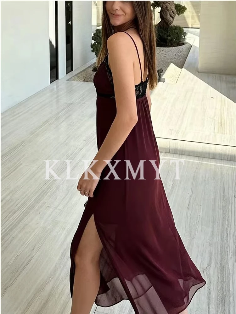 المرأة مثير فستان الرسن 2025 أزياء من الدانتل لصق أكمام عارية الذراعين الرسن فساتين النساء الصيف أنيقة فساتين الحفلات المسائية #3