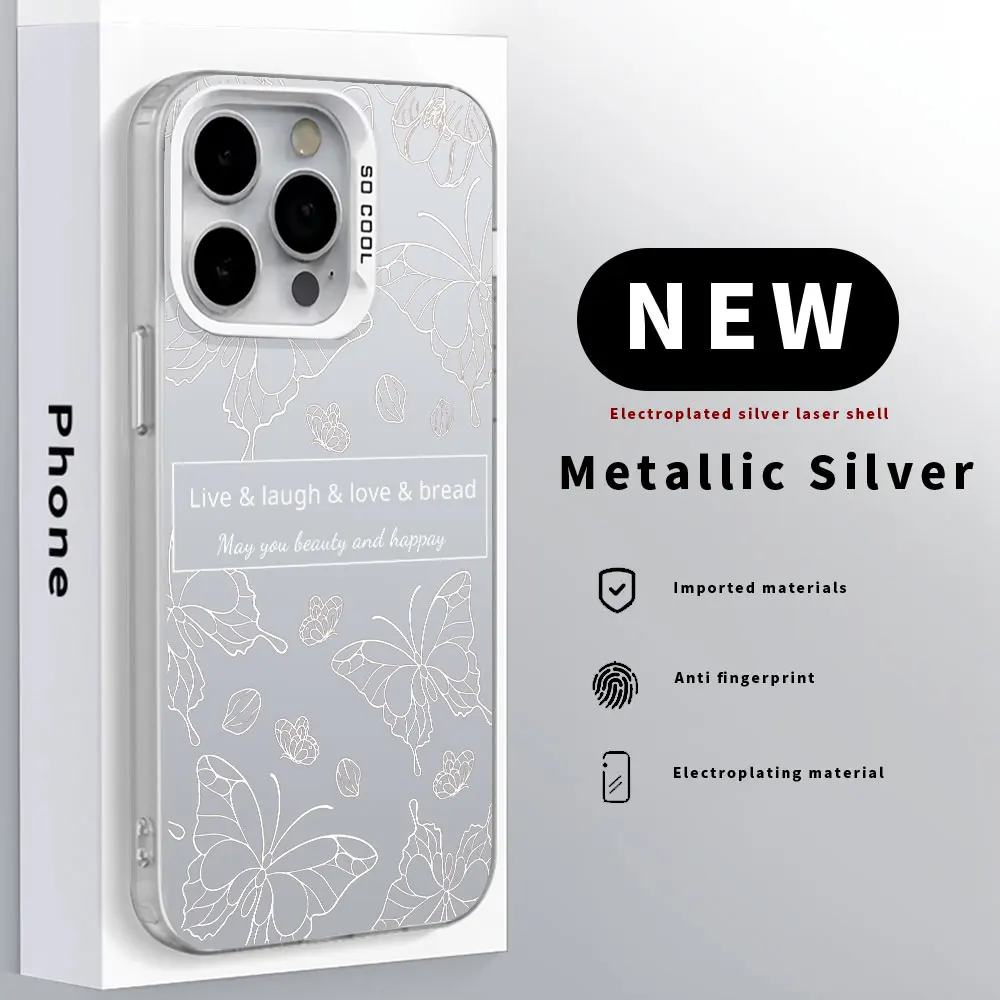 Silver IMD Cover For Vivo Y21S Y21T Y33S Y36 Y35 Y33T Y32 Y21A Y27S Y21G Y21E Y22S T1X Y27 Y27S Y77T Y78 Y78M U3x U5x Phone Case