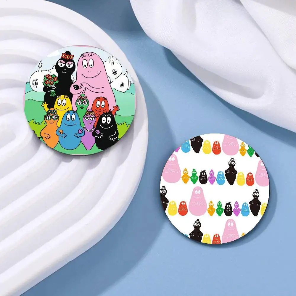 B-barbapapa, insignias de dibujos animados de Manga, insignia láser redonda de Anime, broche de dibujos animados, ropa, mochila, accesorios, solapa