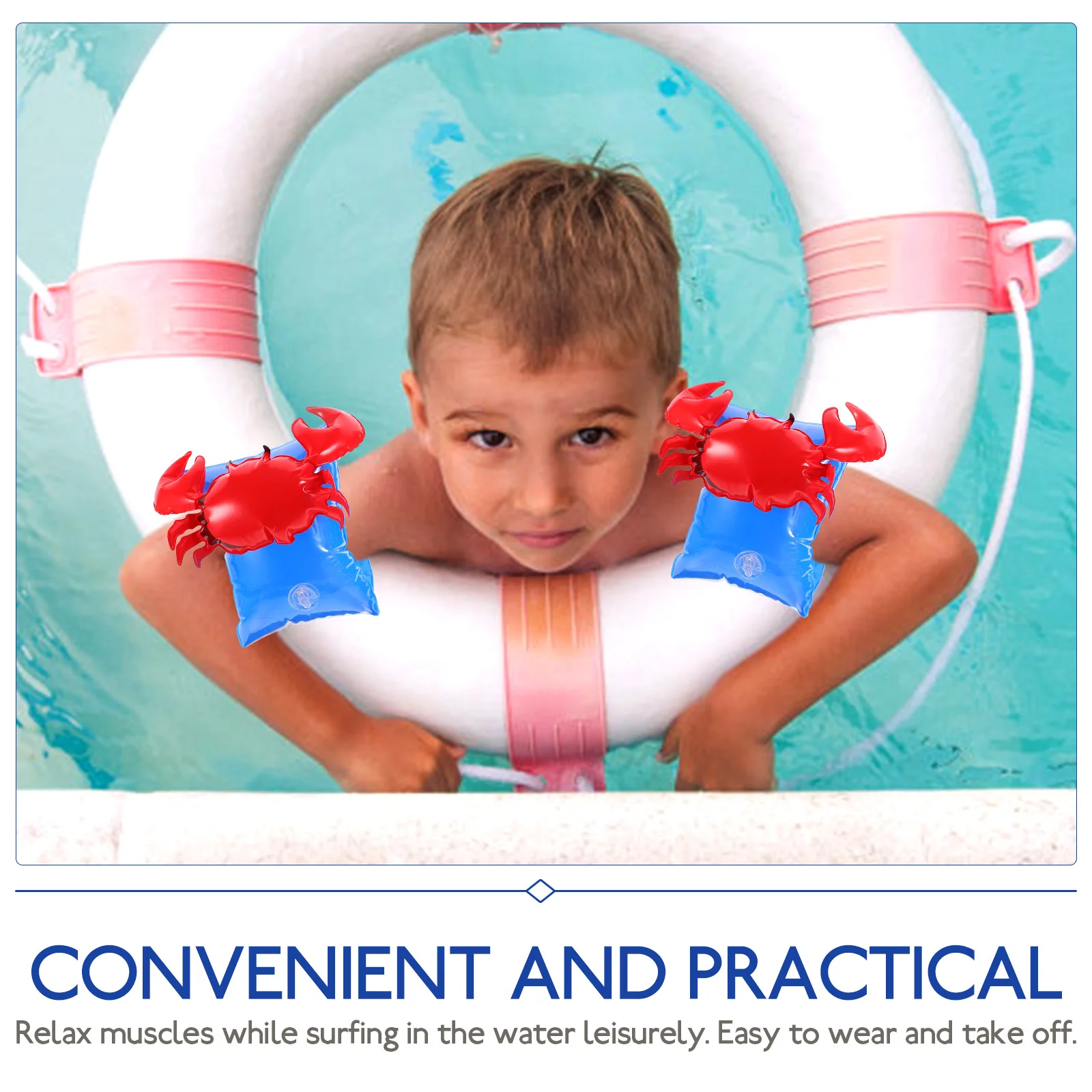 

2pcs Inflatable Swim Armbands Bright Pvc Floating Ring For Pool Beach Summer Party Swimming Accessories Thickened