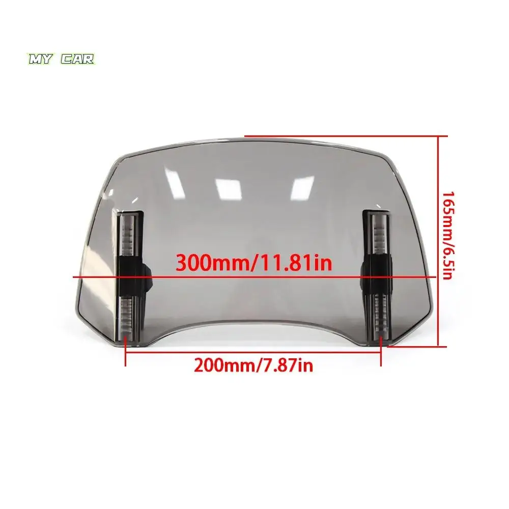 

Universal Motorcycle Windshield Adjustable Angle PC Plastic Moto Extension Windshield Windshield Extension Clamp-On