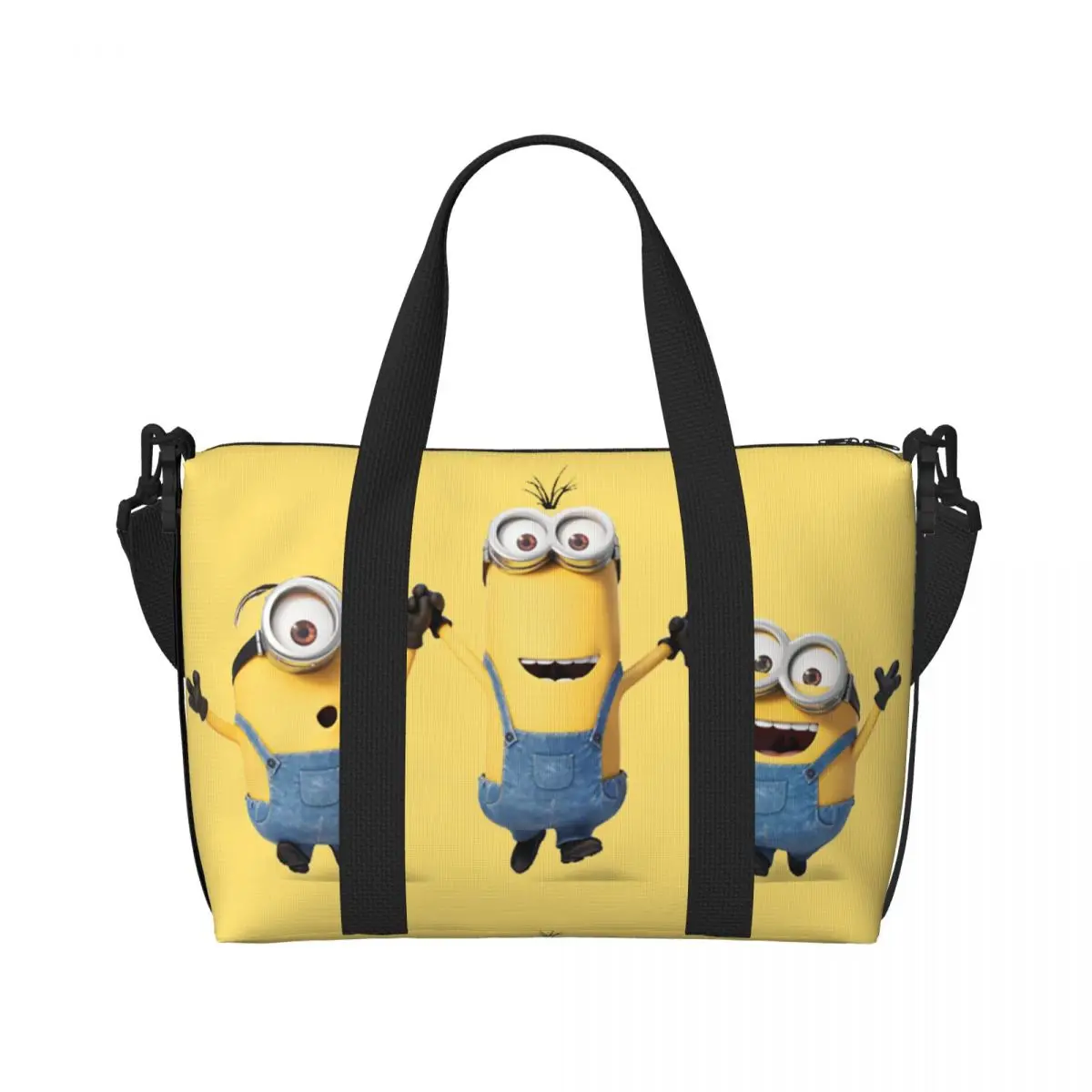 Aangepaste Anime M-Minions Cartoon Draagtas Vrouwen Grote Capaciteit Sportschool Strand Schouder Reistas