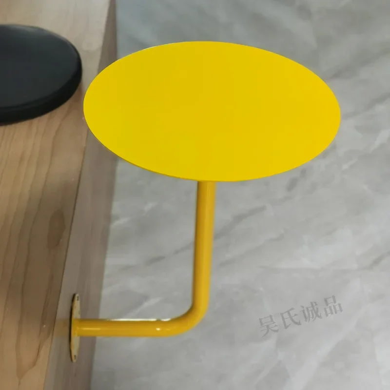 Wall Mounted Small Round Table Milk Tea Shop Against The Wall Side Tables Booth Metal Dining Desk