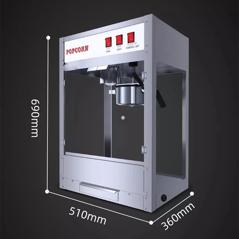 Roestvrijstalen Popcornmachine Commerciële Sferische Vlinder Popcorn Machine Volautomatische Popcorn Machine