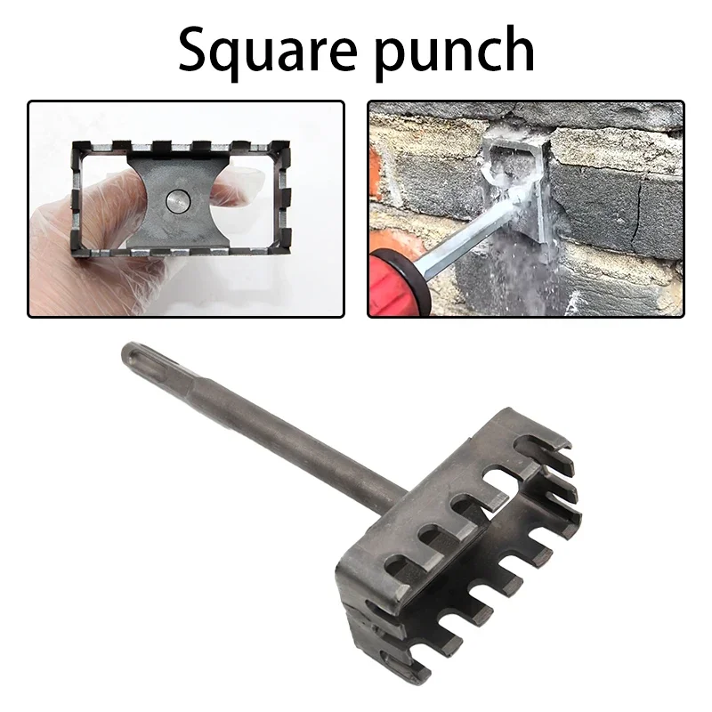 

Square Drill Hole Opener Electric Hammer Hole Expansion Plumber Electrician Wall Slotting Installation Socket Tool Accessories