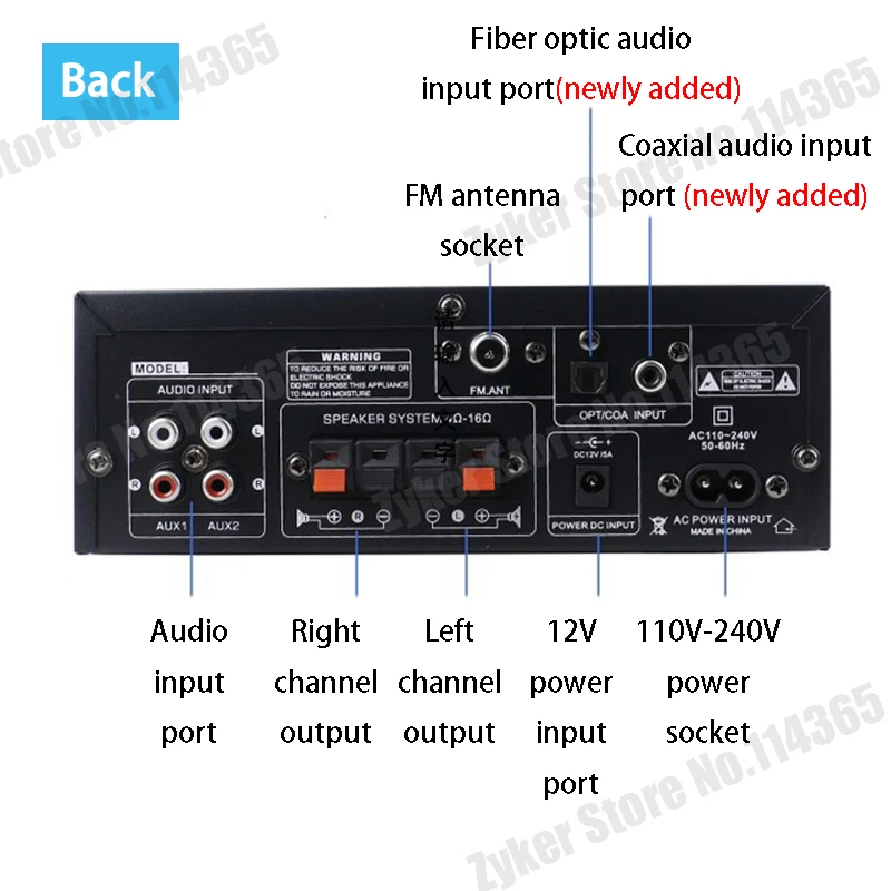 AK35/AK45/AK55 900W Home Power Amplifiers 2 Channel Bluetooth Sound Amplifier FM USB Remote Control Mini HIFI Digital Amplifiers